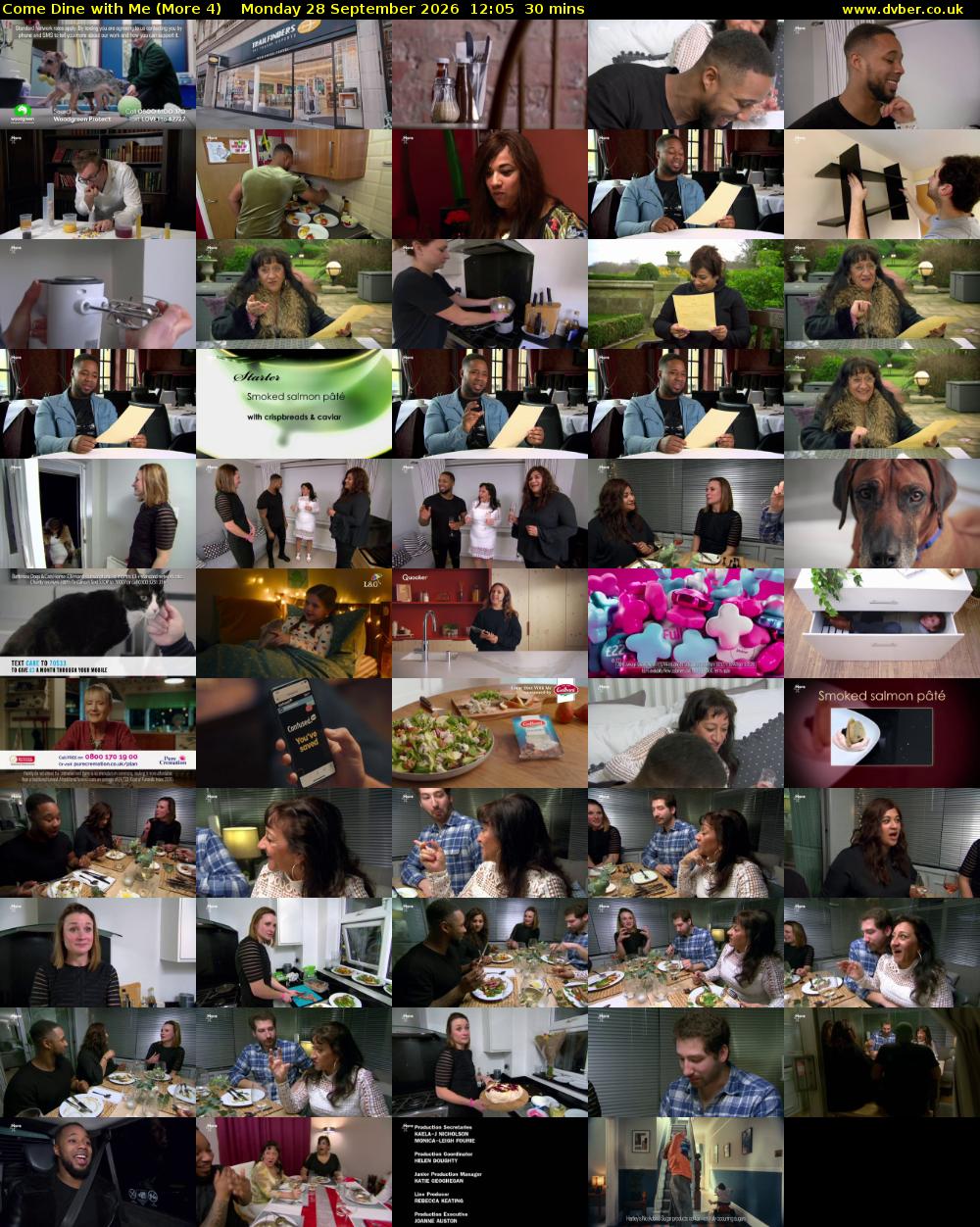 Come Dine with Me (More 4) Monday 28 September 2026 12:05 - 12:35