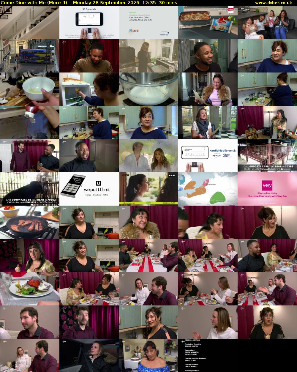 Come Dine with Me (More 4) Monday 28 September 2026 12:35 - 13:05