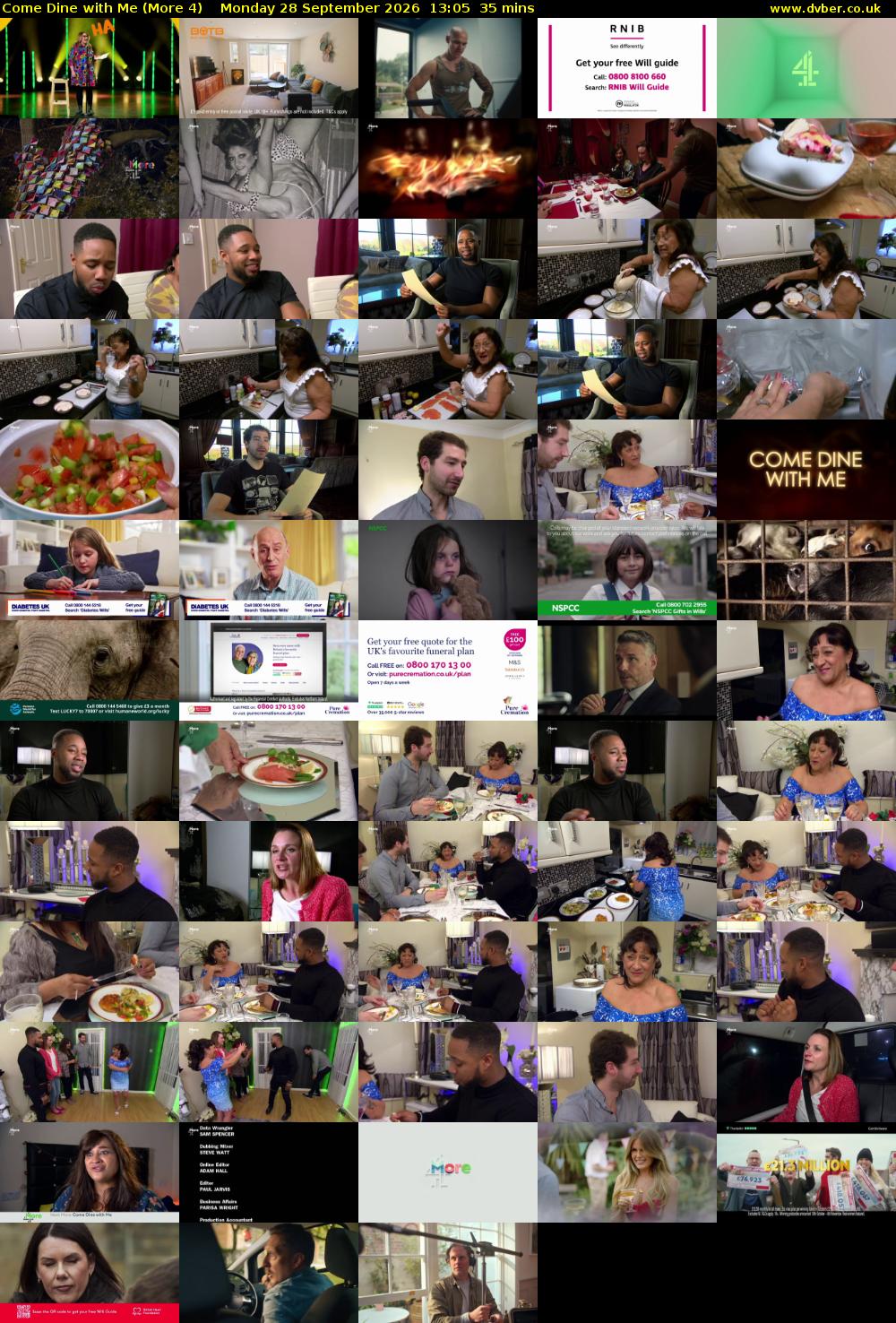 Come Dine with Me (More 4) Monday 28 September 2026 13:05 - 13:40
