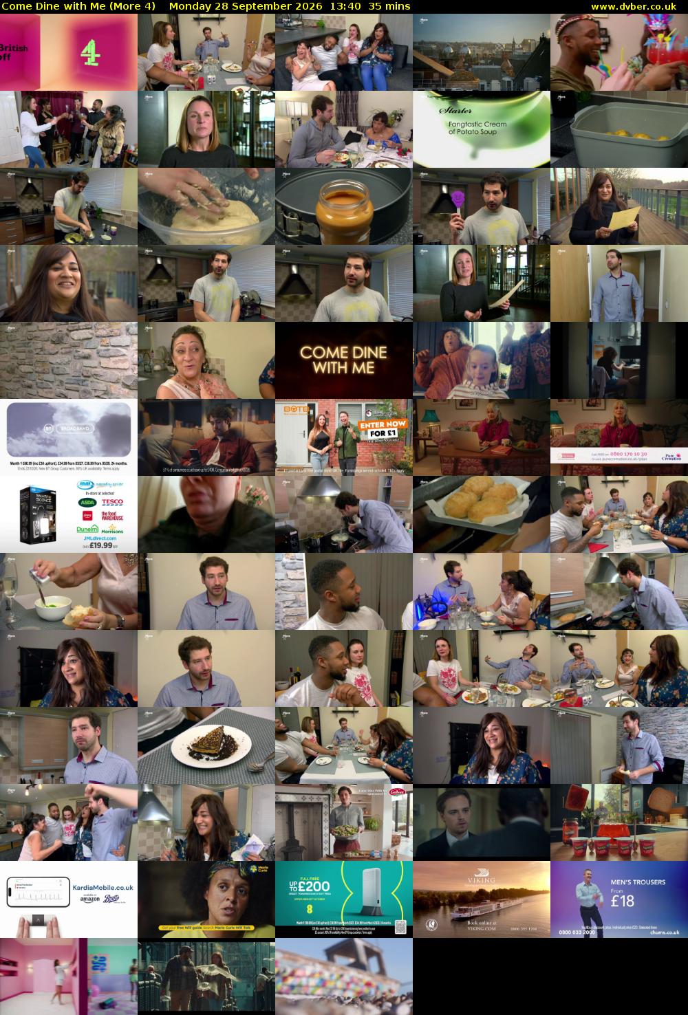 Come Dine with Me (More 4) Monday 28 September 2026 13:40 - 14:15