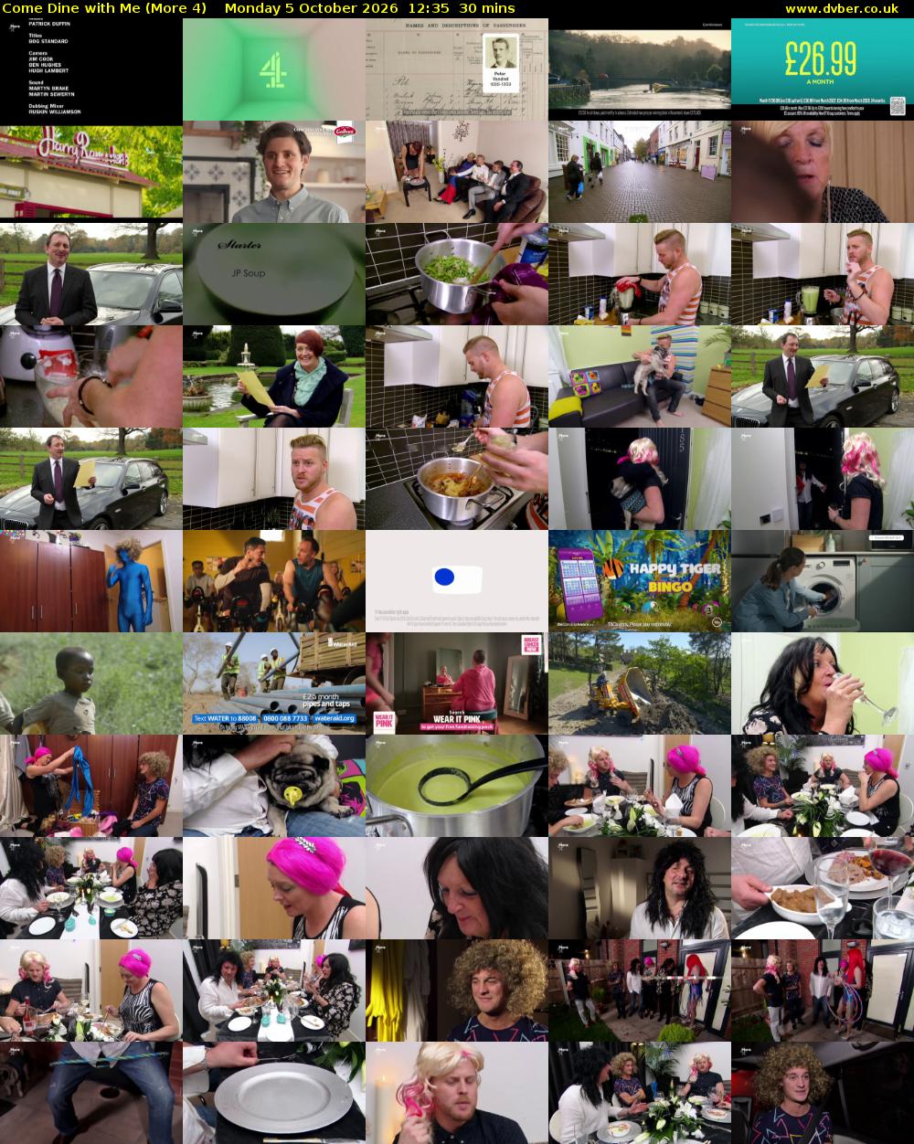 Come Dine with Me (More 4) Monday 5 October 2026 12:35 - 13:05