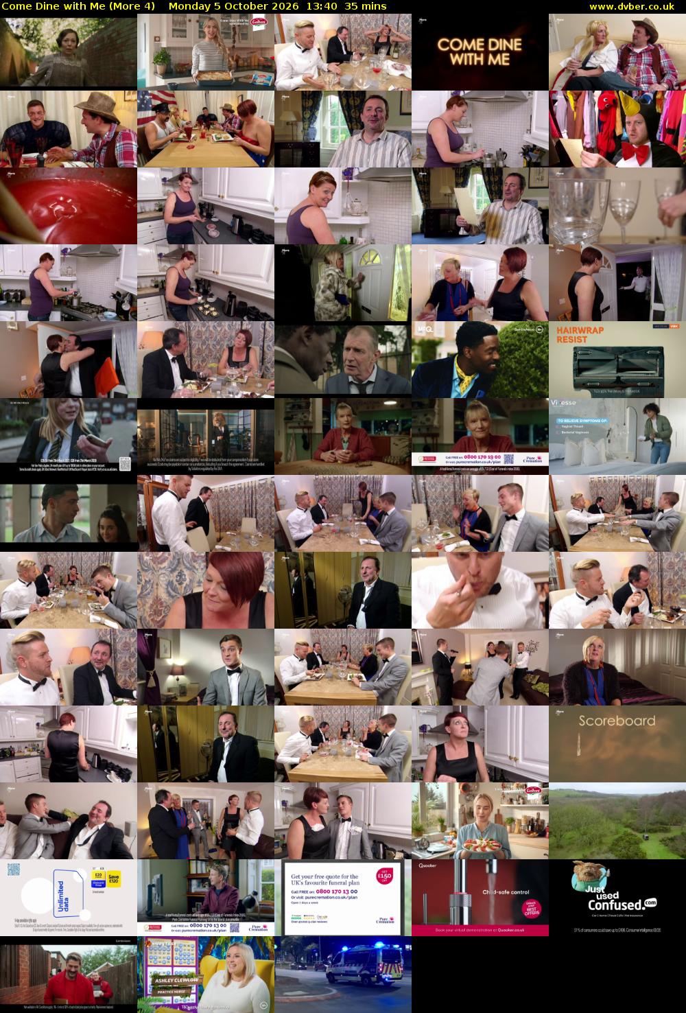 Come Dine with Me (More 4) Monday 5 October 2026 13:40 - 14:15