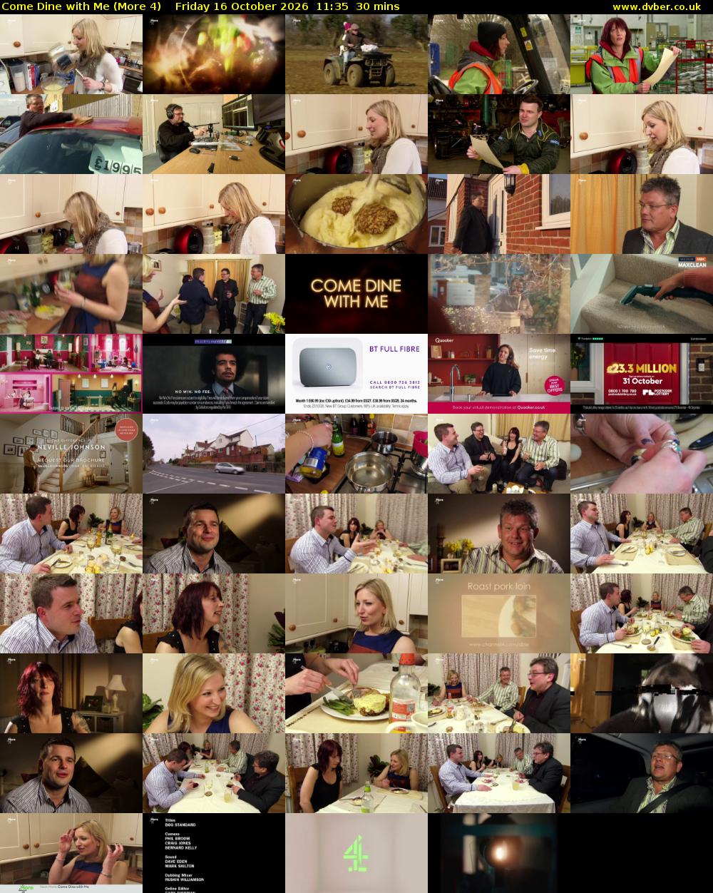 Come Dine with Me (More 4) Friday 16 October 2026 11:35 - 12:05