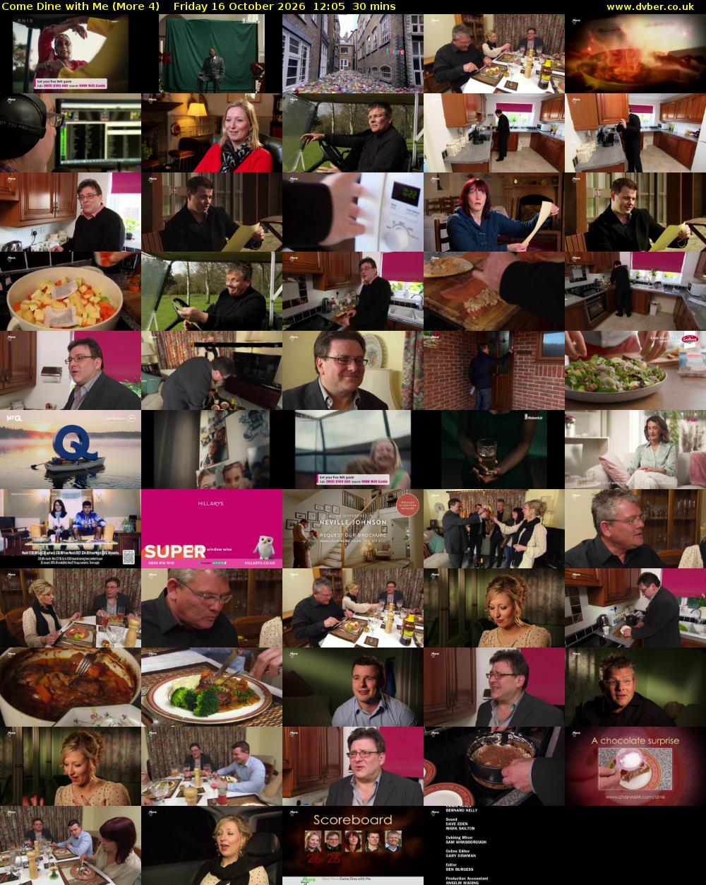 Come Dine with Me (More 4) Friday 16 October 2026 12:05 - 12:35
