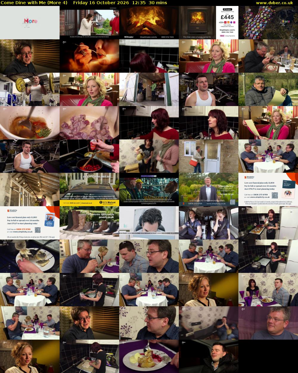 Come Dine with Me (More 4) Friday 16 October 2026 12:35 - 13:05