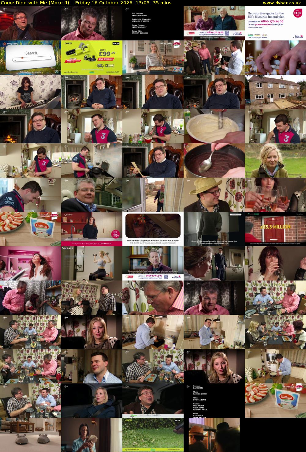 Come Dine with Me (More 4) Friday 16 October 2026 13:05 - 13:40