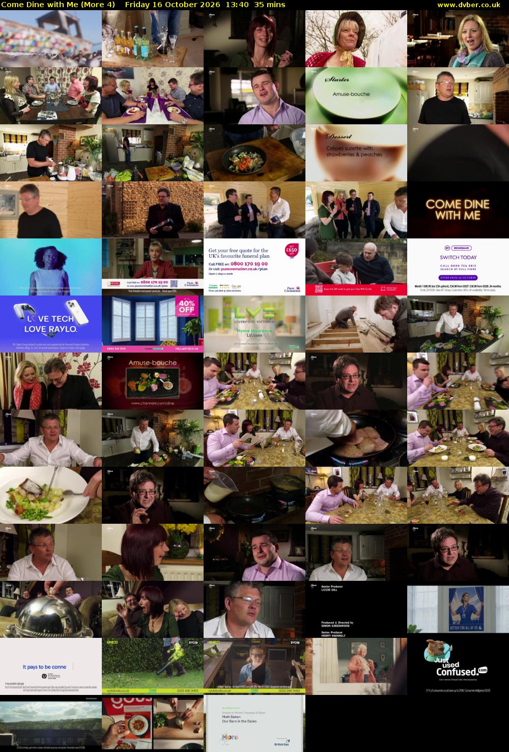 Come Dine with Me (More 4) Friday 16 October 2026 13:40 - 14:15
