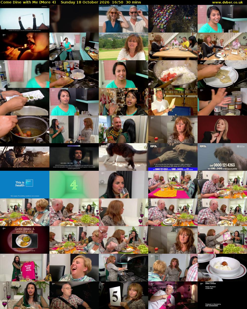 Come Dine with Me (More 4) Sunday 18 October 2026 16:50 - 17:20