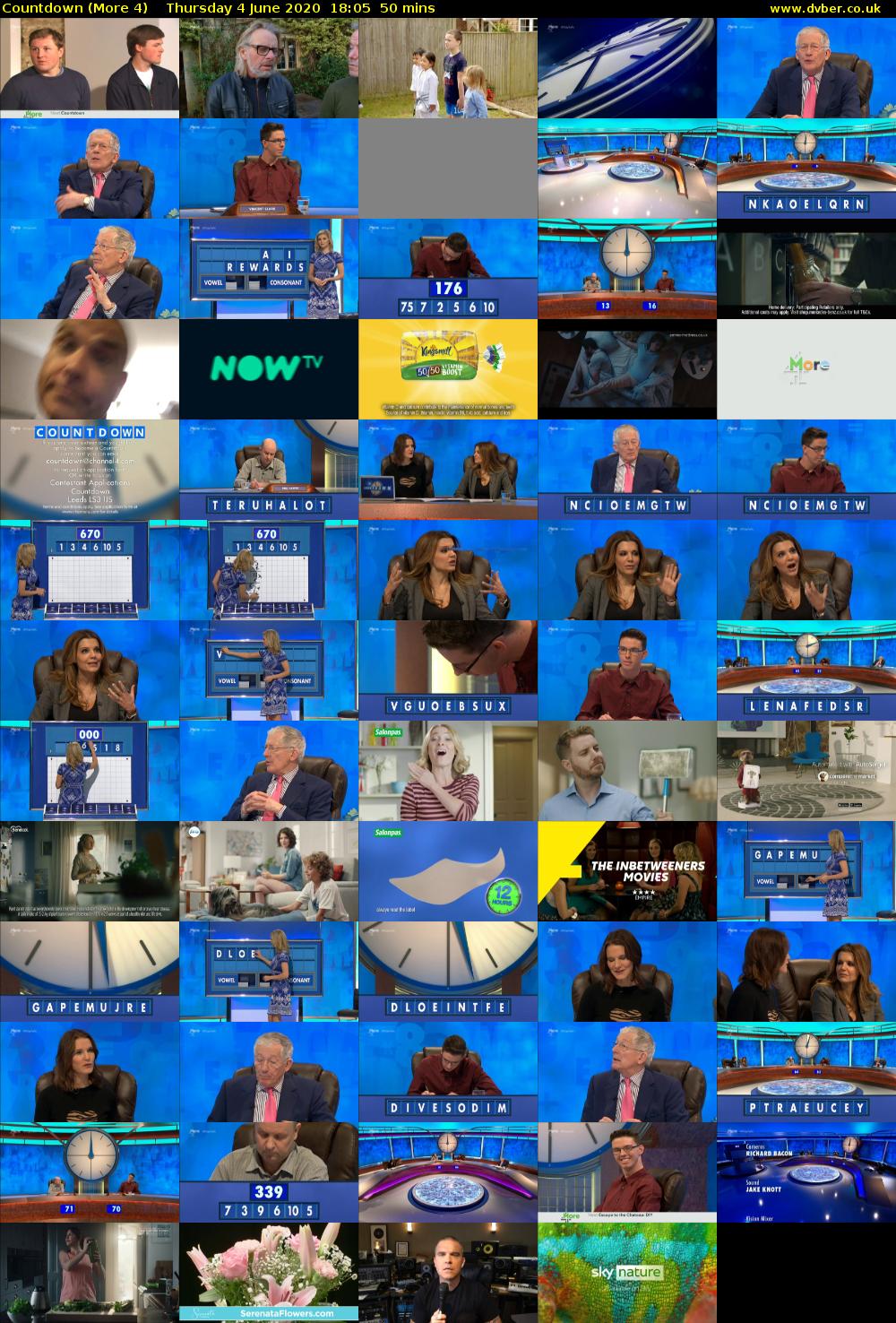 Countdown (More 4) Thursday 4 June 2020 18:05 - 18:55