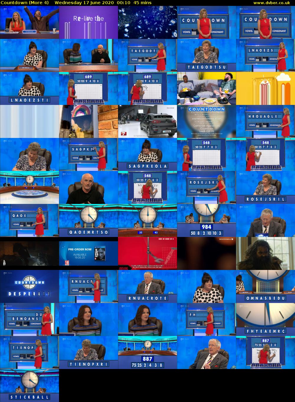 Countdown (More 4) Wednesday 17 June 2020 00:10 - 00:55