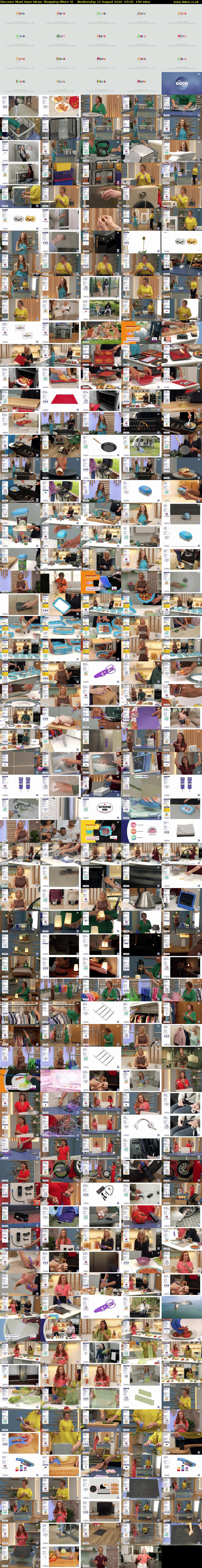 Discover Must Have Ideas: Shopping (More 4) Wednesday 12 August 2026 03:50 - 07:00