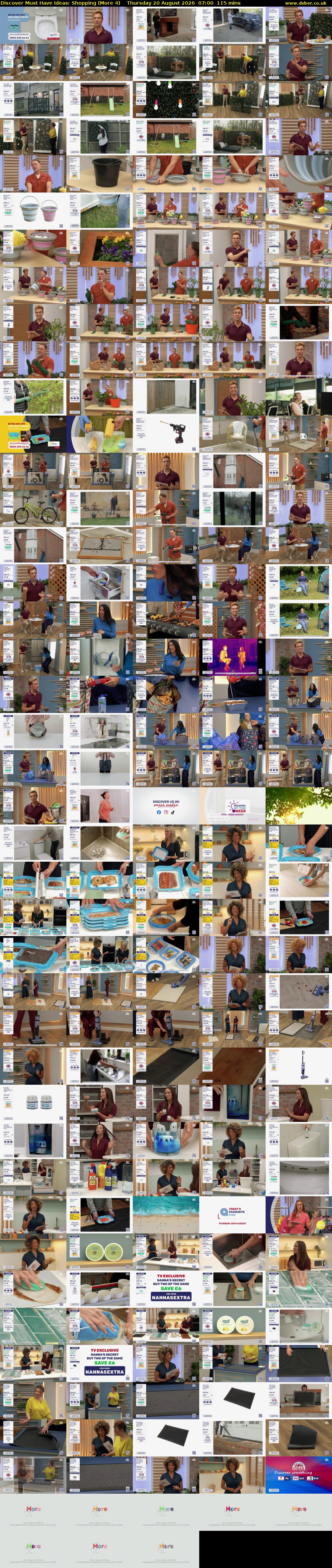 Discover Must Have Ideas: Shopping (More 4) Thursday 20 August 2026 07:00 - 08:55