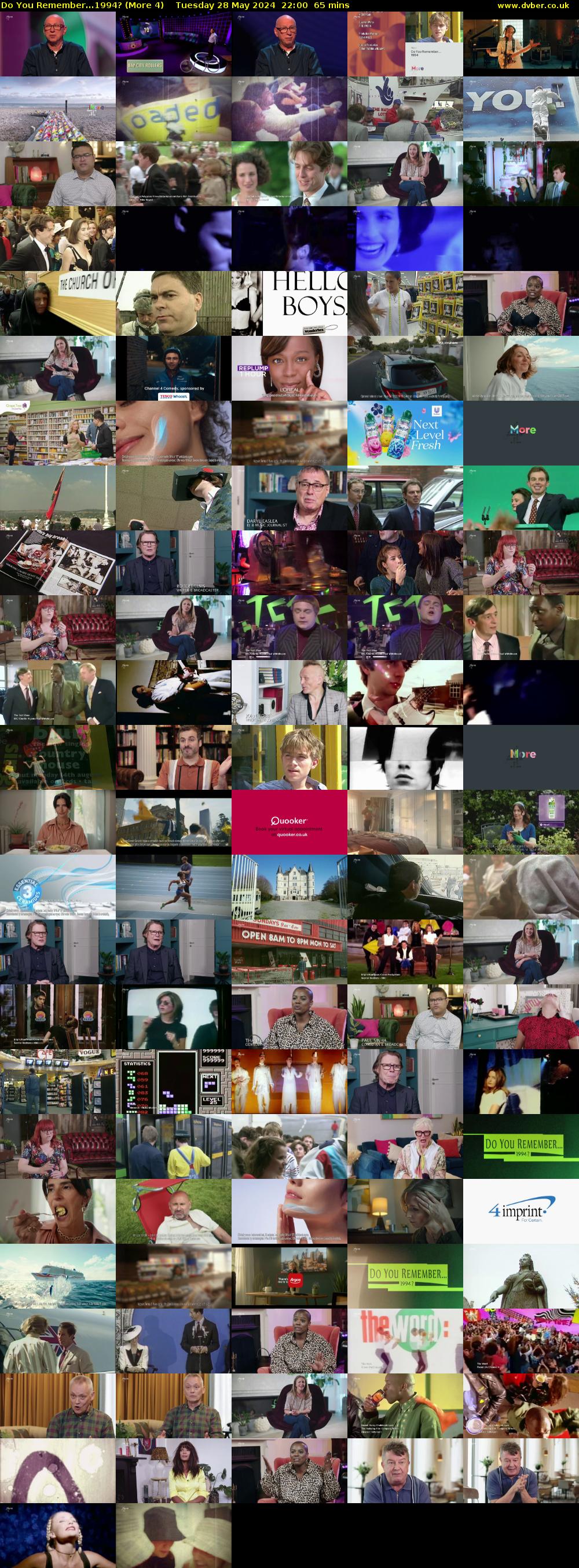 Do You Remember...1994? (More 4) Tuesday 28 May 2024 22:00 - 23:05