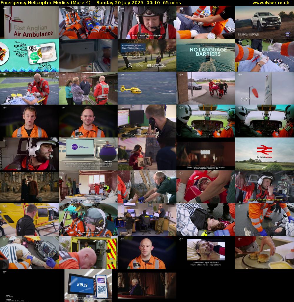 Emergency Helicopter Medics (More 4) Sunday 20 July 2025 00:10 - 01:15
