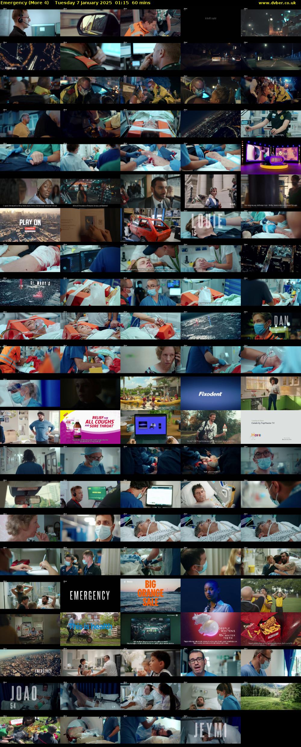 Emergency (More 4) Tuesday 7 January 2025 01:15 - 02:15
