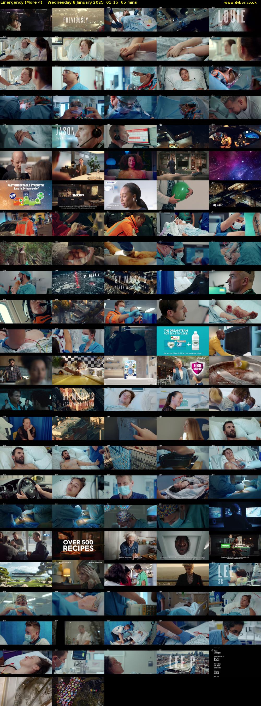 Emergency (More 4) Wednesday 8 January 2025 01:15 - 02:20