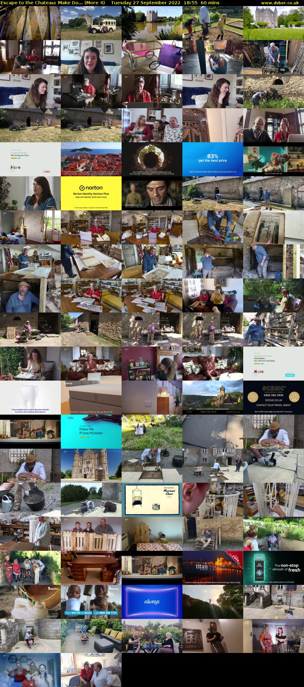 Escape to the Chateau: Make Do... (More 4) Tuesday 27 September 2022 18:55 - 19:55