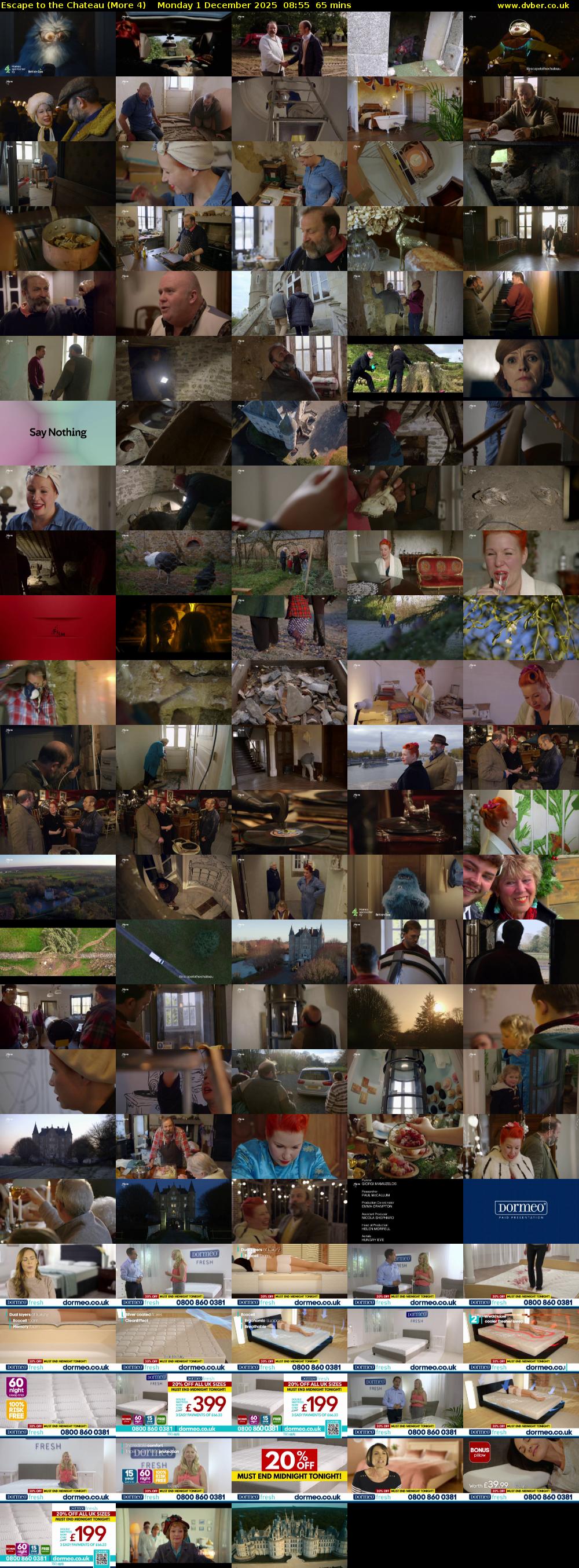 Escape to the Chateau (More 4) Monday 1 December 2025 08:55 - 10:00