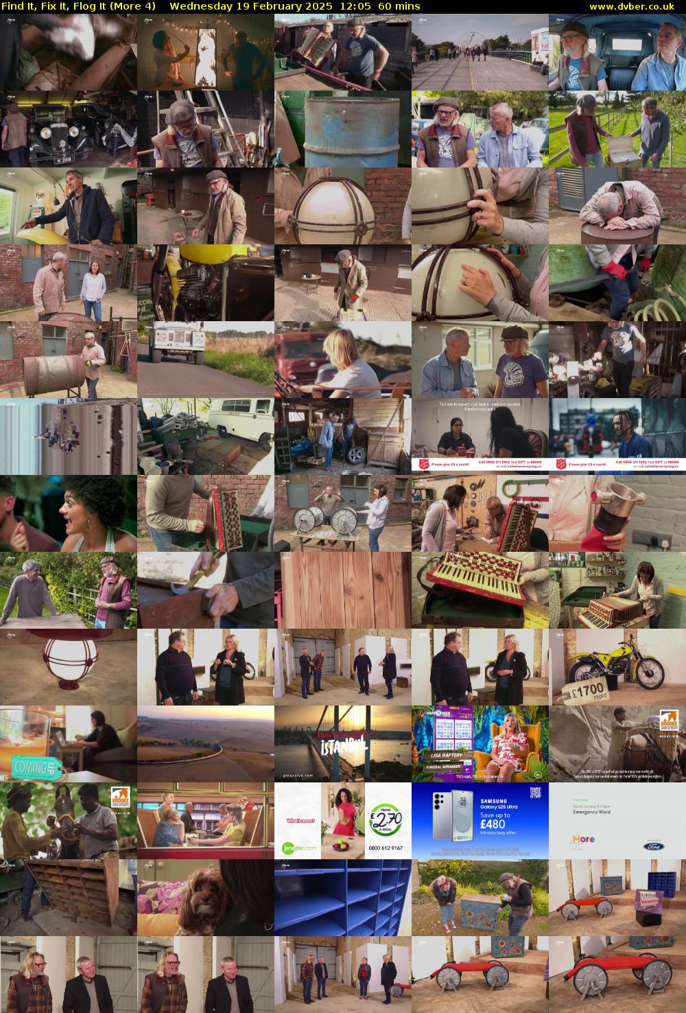 Find It, Fix It, Flog It (More 4) Wednesday 19 February 2025 12:05 - 13:05
