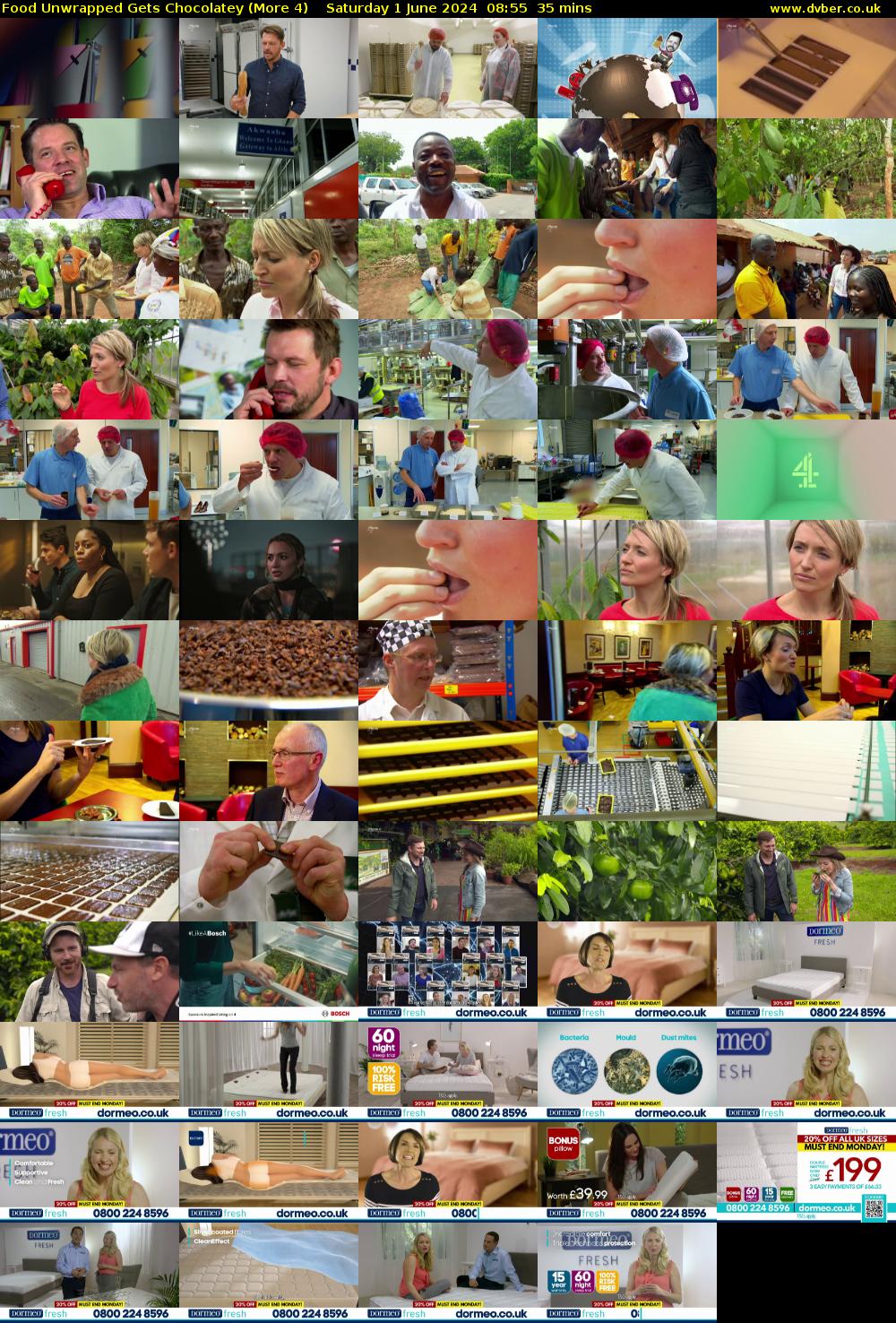 Food Unwrapped Gets Chocolatey (More 4) Saturday 1 June 2024 08:55 - 09:30