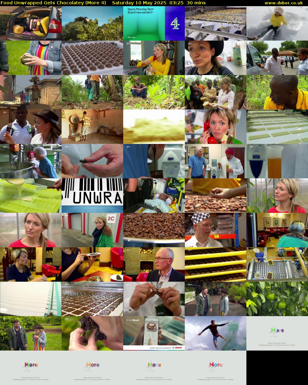Food Unwrapped Gets Chocolatey (More 4) Saturday 10 May 2025 03:25 - 03:55
