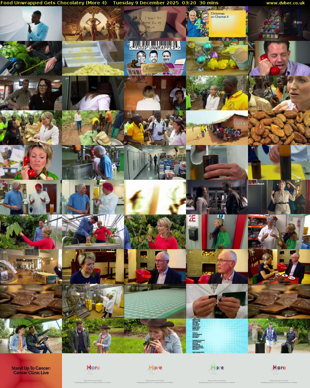 Food Unwrapped Gets Chocolatey (More 4) Tuesday 9 December 2025 03:20 - 03:50