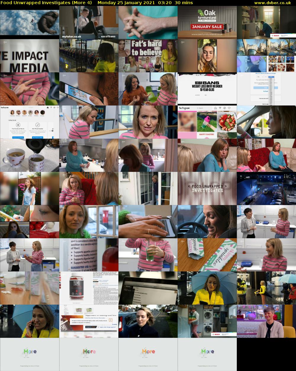 Food Unwrapped Investigates (More 4) Monday 25 January 2021 03:20 - 03:50