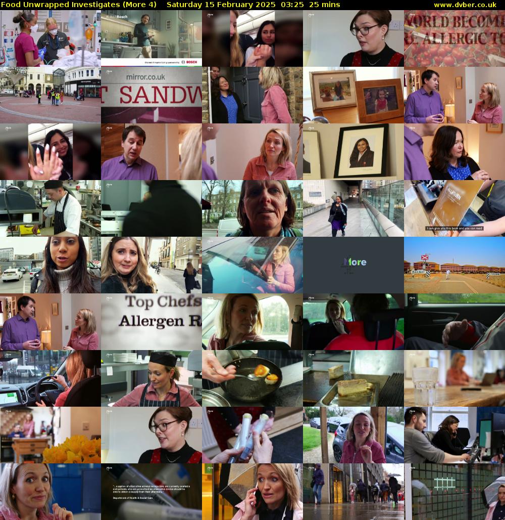 Food Unwrapped Investigates (More 4) Saturday 15 February 2025 03:25 - 03:50