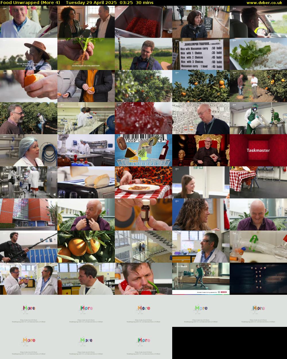Food Unwrapped (More 4) Tuesday 29 April 2025 03:25 - 03:55