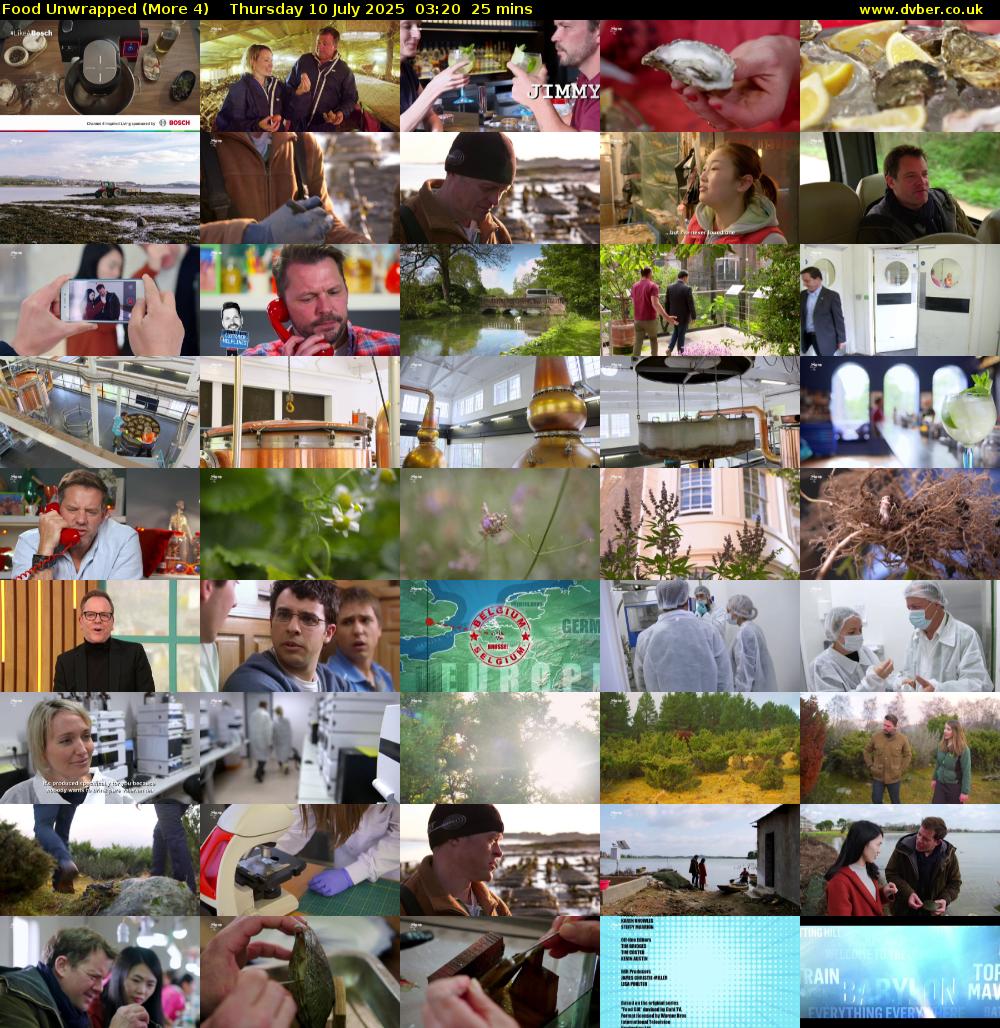 Food Unwrapped (More 4) Thursday 10 July 2025 03:20 - 03:45