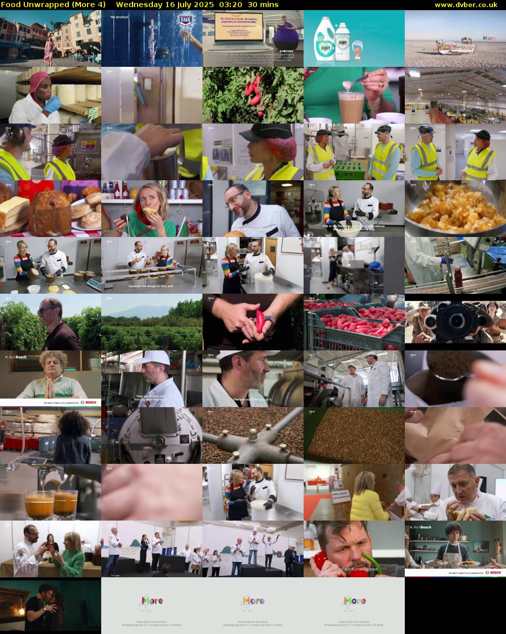 Food Unwrapped (More 4) Wednesday 16 July 2025 03:20 - 03:50