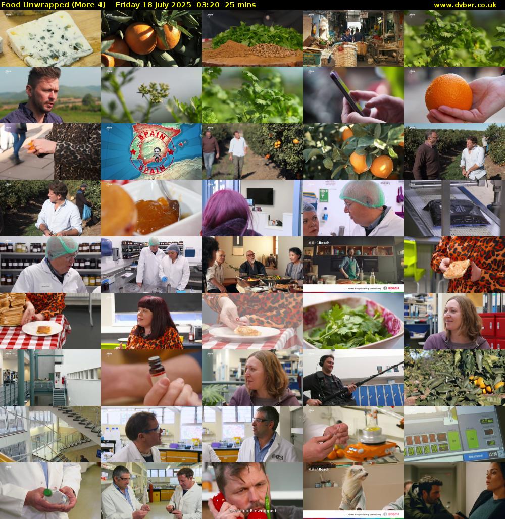 Food Unwrapped (More 4) Friday 18 July 2025 03:20 - 03:45