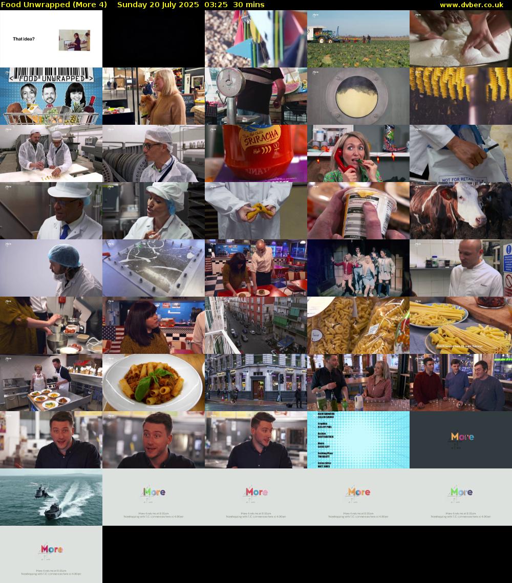 Food Unwrapped (More 4) Sunday 20 July 2025 03:25 - 03:55
