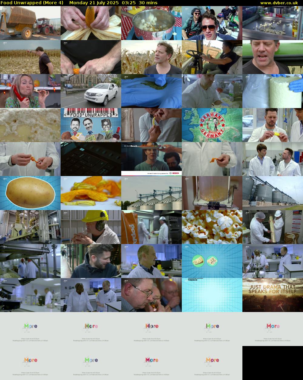 Food Unwrapped (More 4) Monday 21 July 2025 03:25 - 03:55
