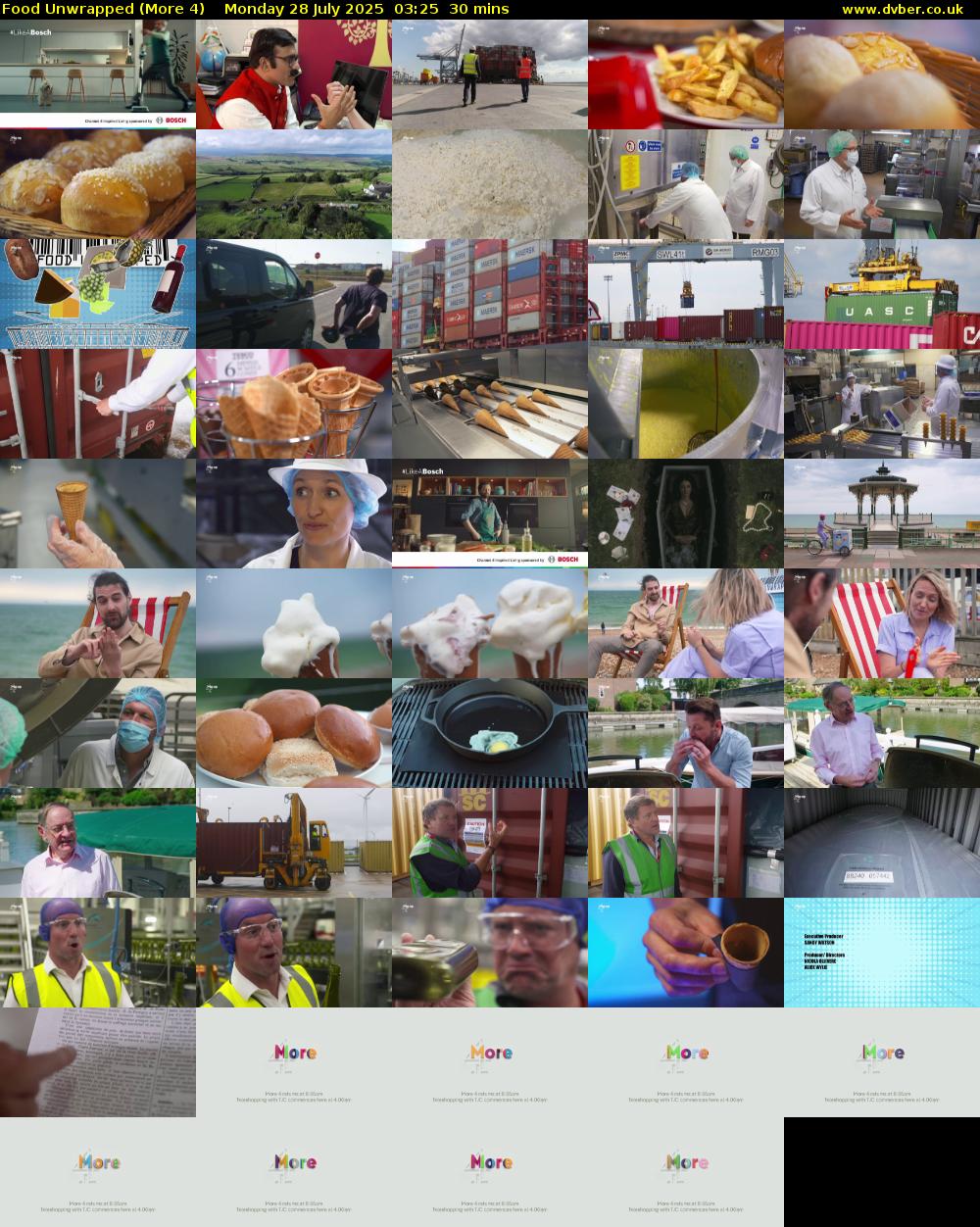 Food Unwrapped (More 4) Monday 28 July 2025 03:25 - 03:55