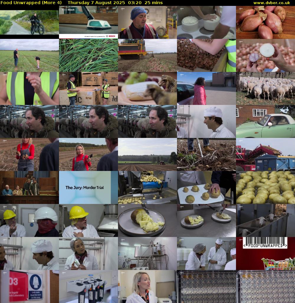 Food Unwrapped (More 4) Thursday 7 August 2025 03:20 - 03:45