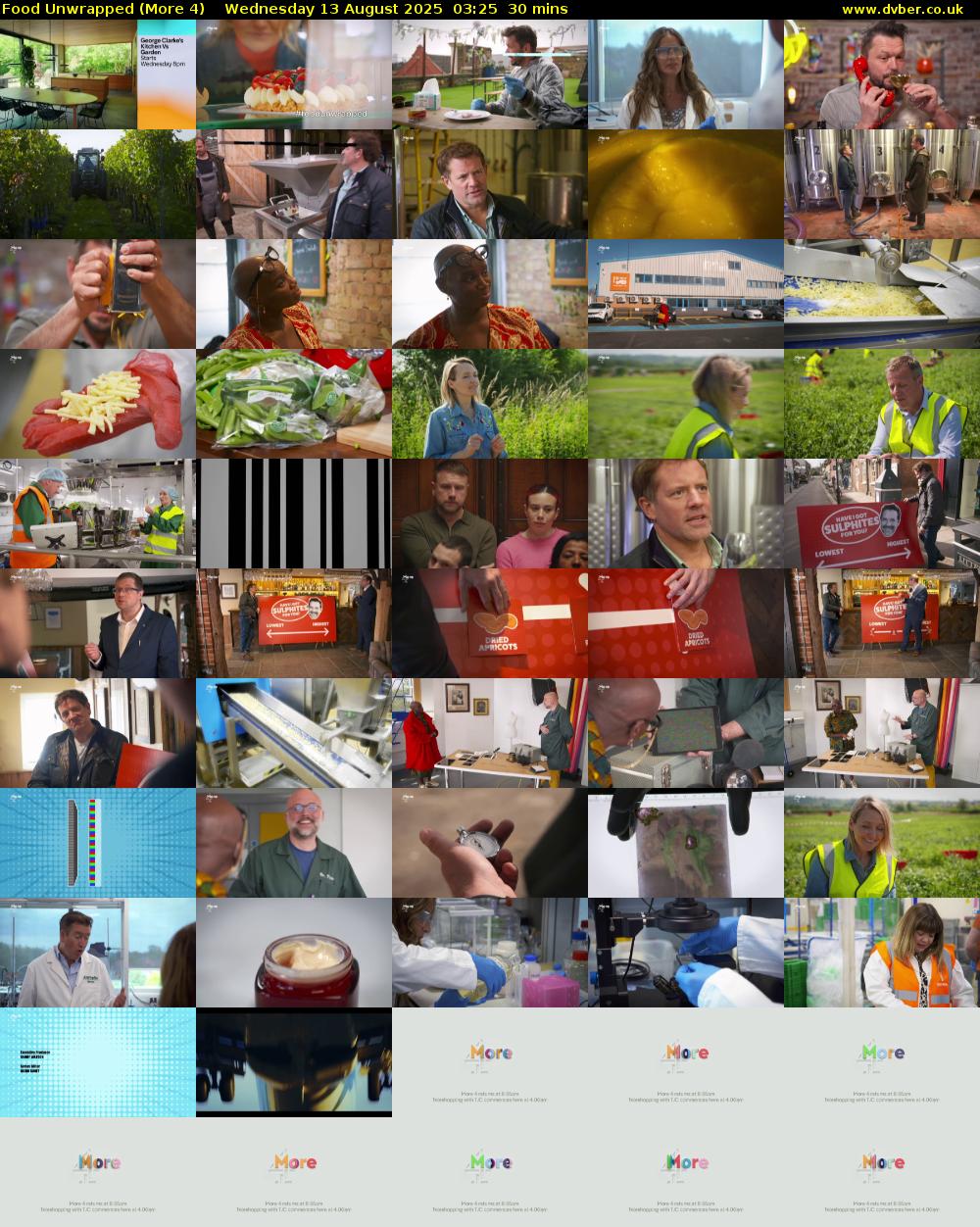 Food Unwrapped (More 4) Wednesday 13 August 2025 03:25 - 03:55