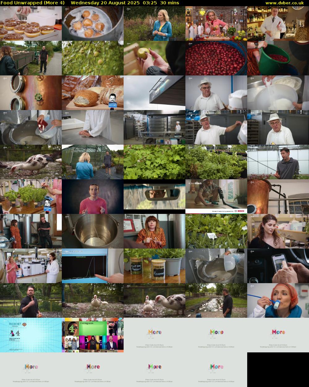 Food Unwrapped (More 4) Wednesday 20 August 2025 03:25 - 03:55