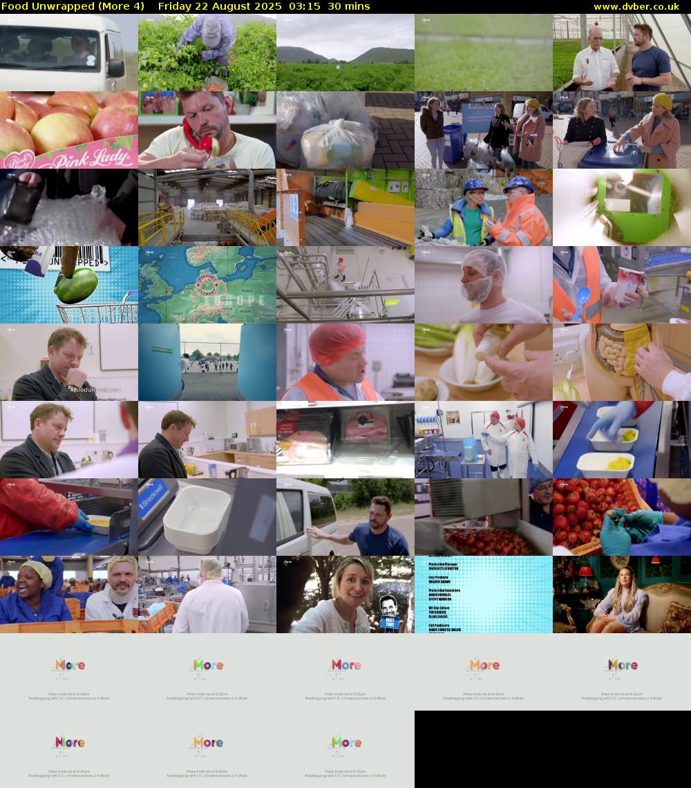 Food Unwrapped (More 4) Friday 22 August 2025 03:15 - 03:45