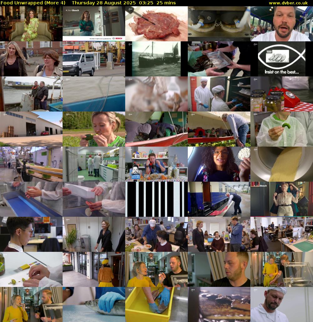 Food Unwrapped (More 4) Thursday 28 August 2025 03:25 - 03:50
