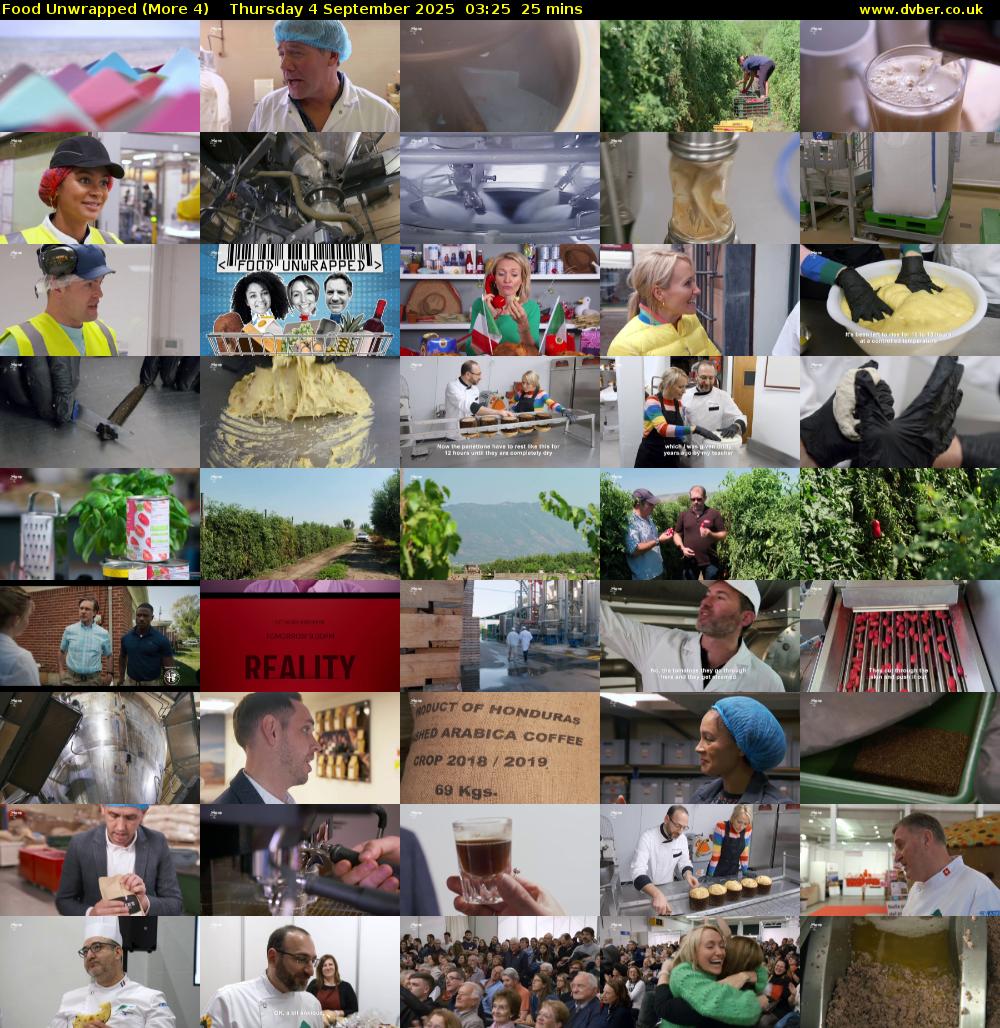 Food Unwrapped (More 4) Thursday 4 September 2025 03:25 - 03:50