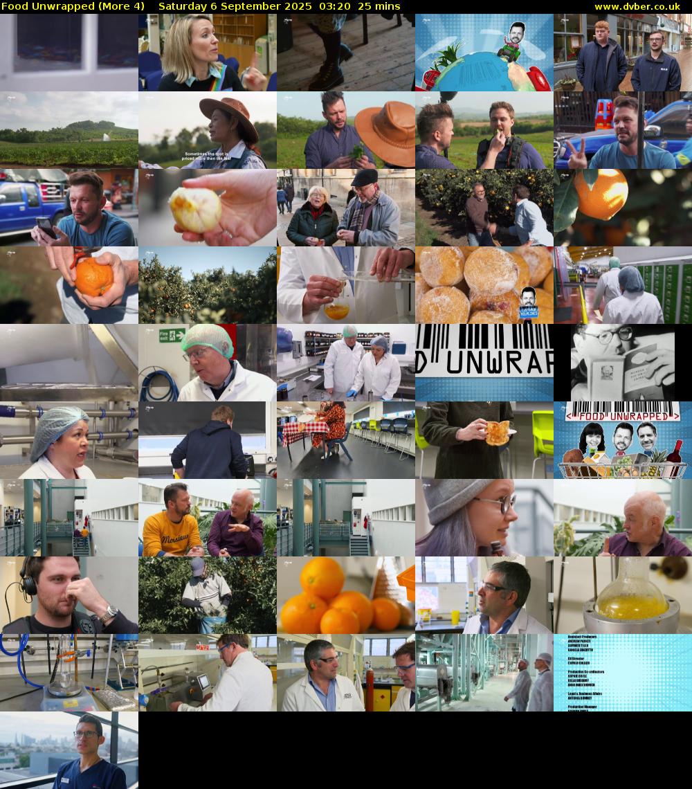 Food Unwrapped (More 4) Saturday 6 September 2025 03:20 - 03:45