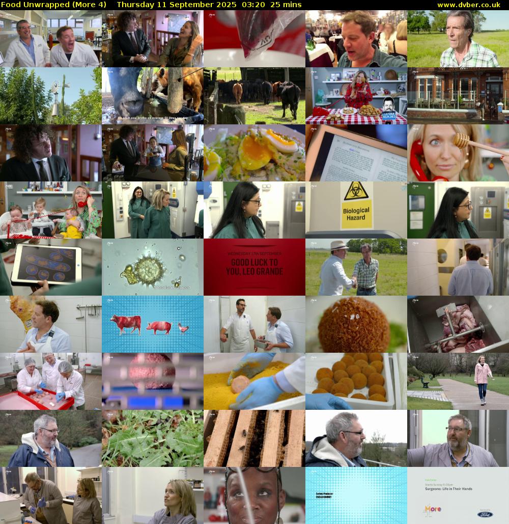 Food Unwrapped (More 4) Thursday 11 September 2025 03:20 - 03:45
