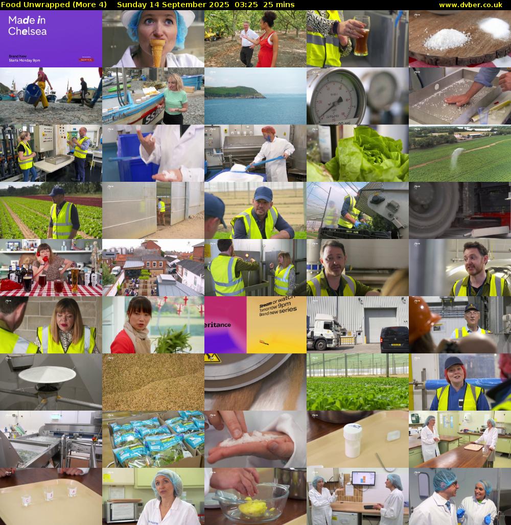 Food Unwrapped (More 4) Sunday 14 September 2025 03:25 - 03:50