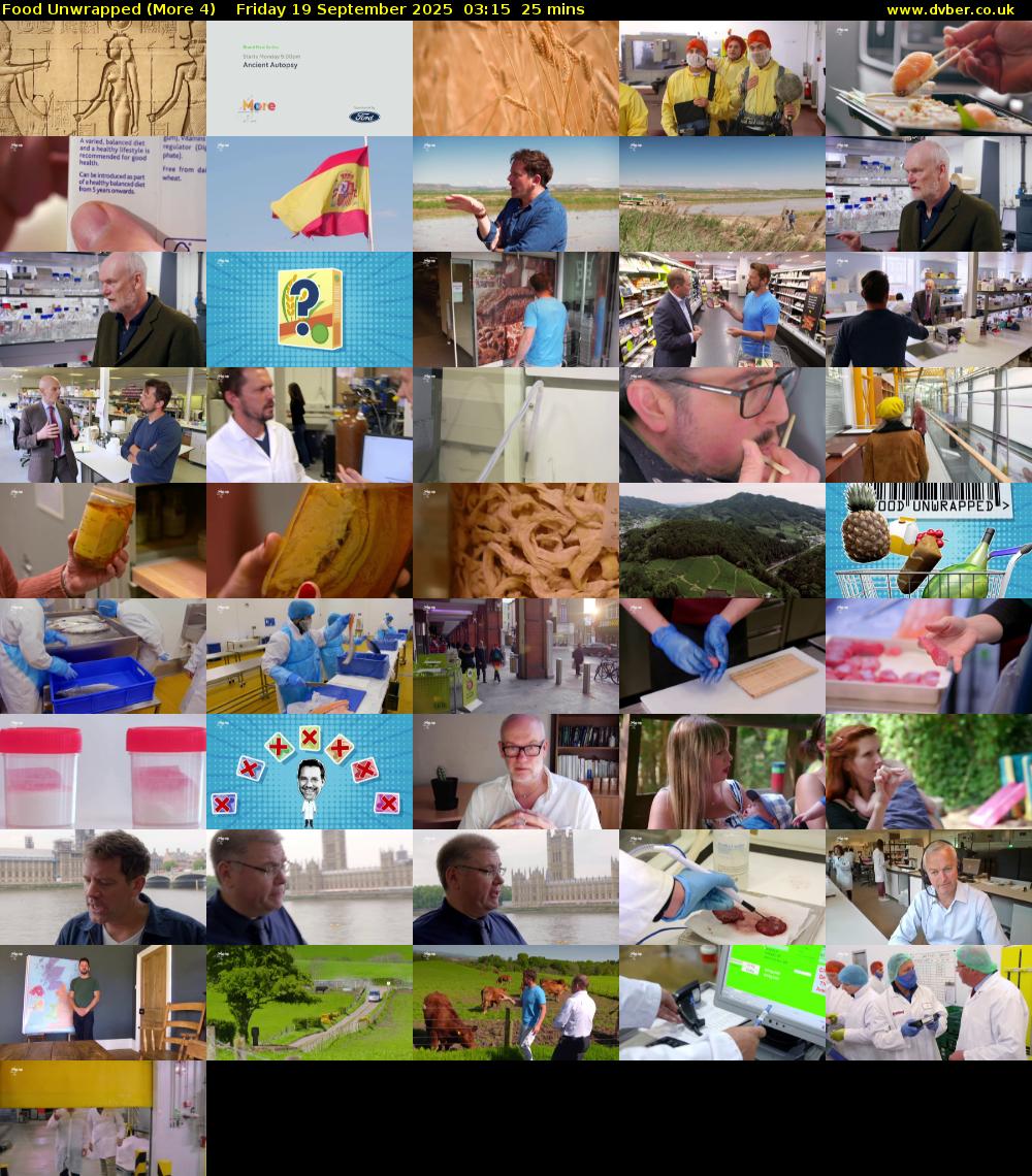 Food Unwrapped (More 4) Friday 19 September 2025 03:15 - 03:40