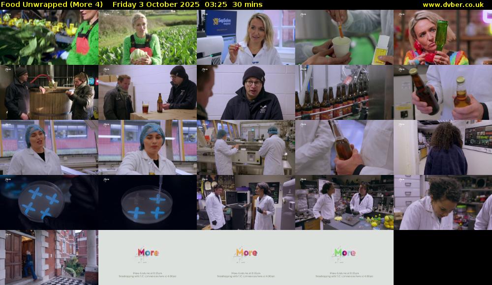 Food Unwrapped (More 4) Friday 3 October 2025 03:25 - 03:55