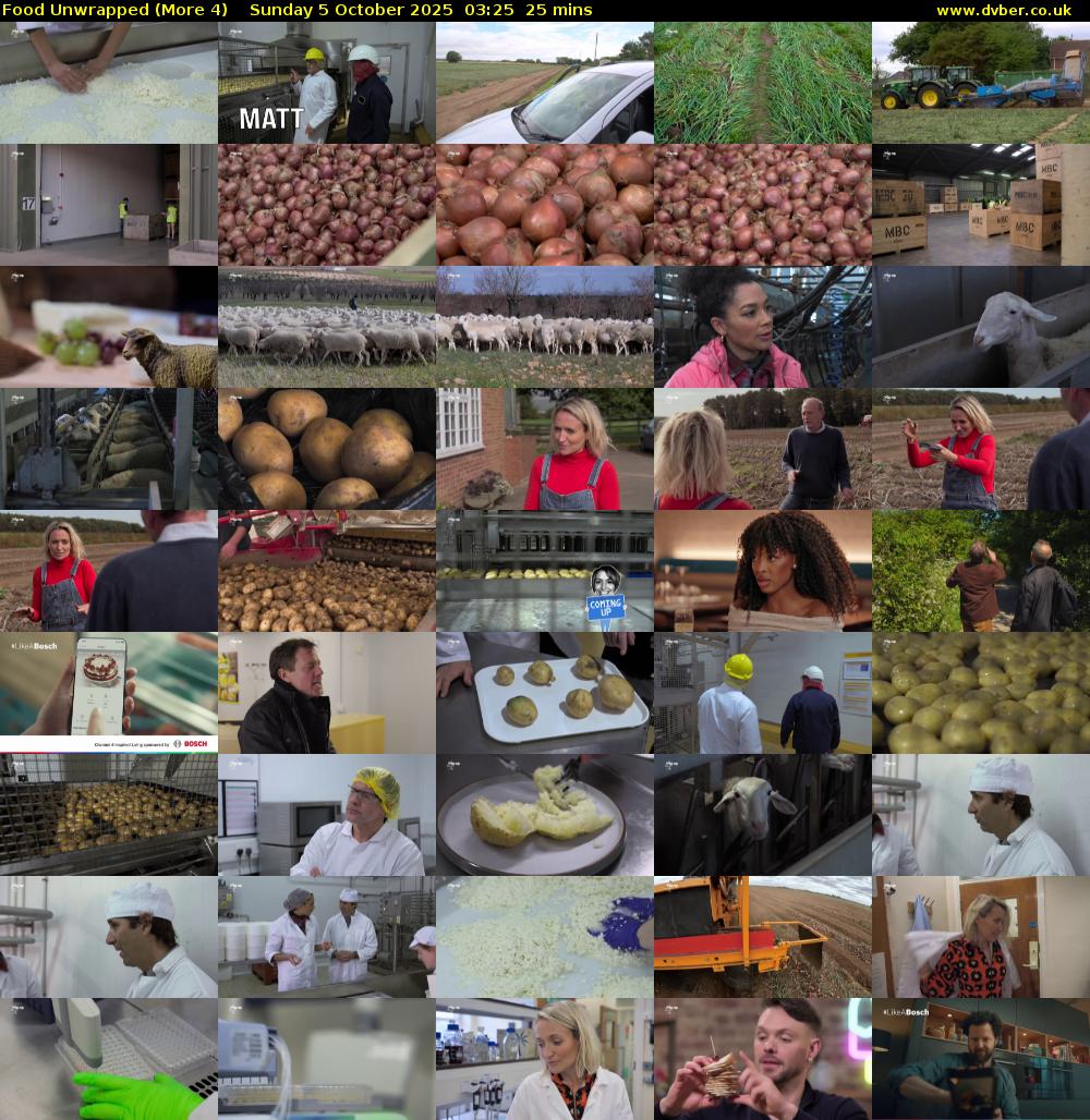 Food Unwrapped (More 4) Sunday 5 October 2025 03:25 - 03:50