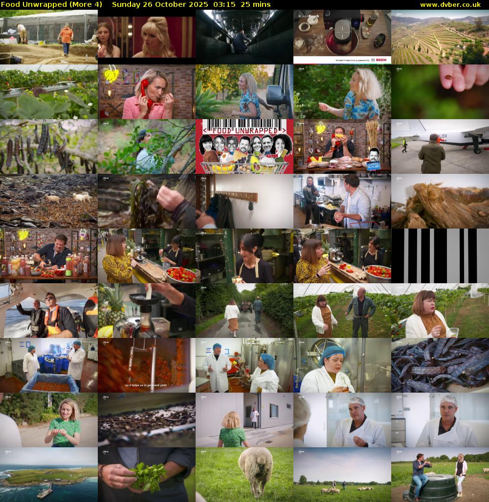 Food Unwrapped (More 4) Sunday 26 October 2025 03:15 - 03:40