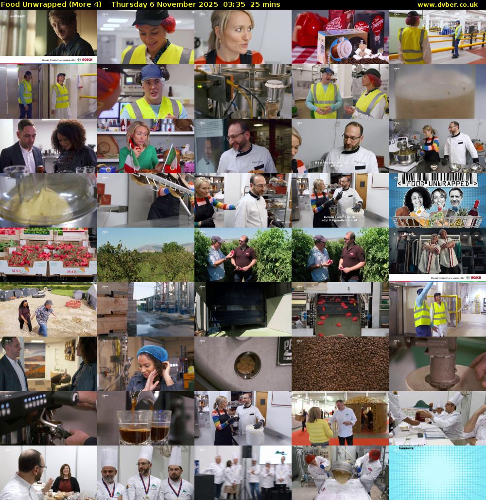 Food Unwrapped (More 4) Thursday 6 November 2025 03:35 - 04:00