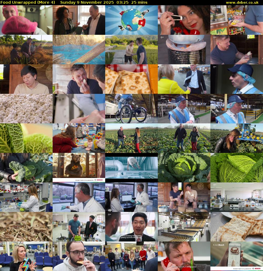 Food Unwrapped (More 4) Sunday 9 November 2025 03:25 - 03:50